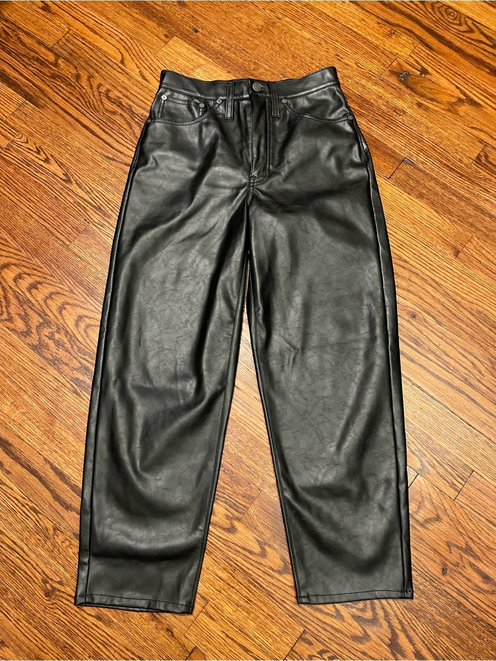 Madewell Black Faux Leather pant Size 25
